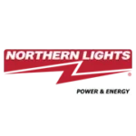 Northern Lights Logo mit rotem Hintergrund und dem Zusatz "Power & Energy" in einem weißen Kasten.