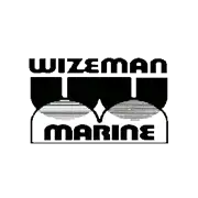 Wizeman Marine-Logo in Schwarz-Weiß mit stilisierter Wellen- und Stern-Darstellung.