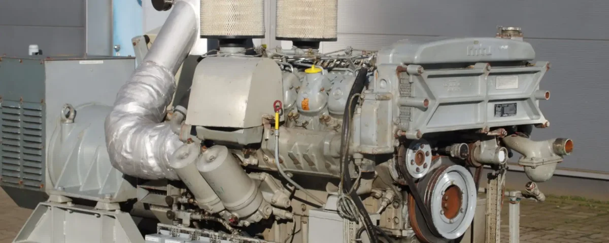 MTU / DAIMLER 8V183TD13 (OM442A) diesel engine on an industrial site in daylight.
